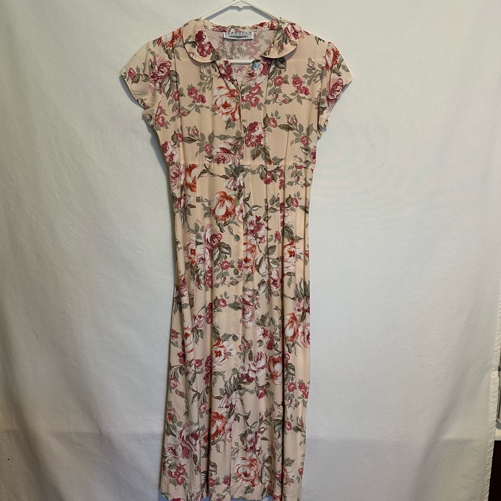Vintage Isabella Collection Floral Midi Dress : Size Large